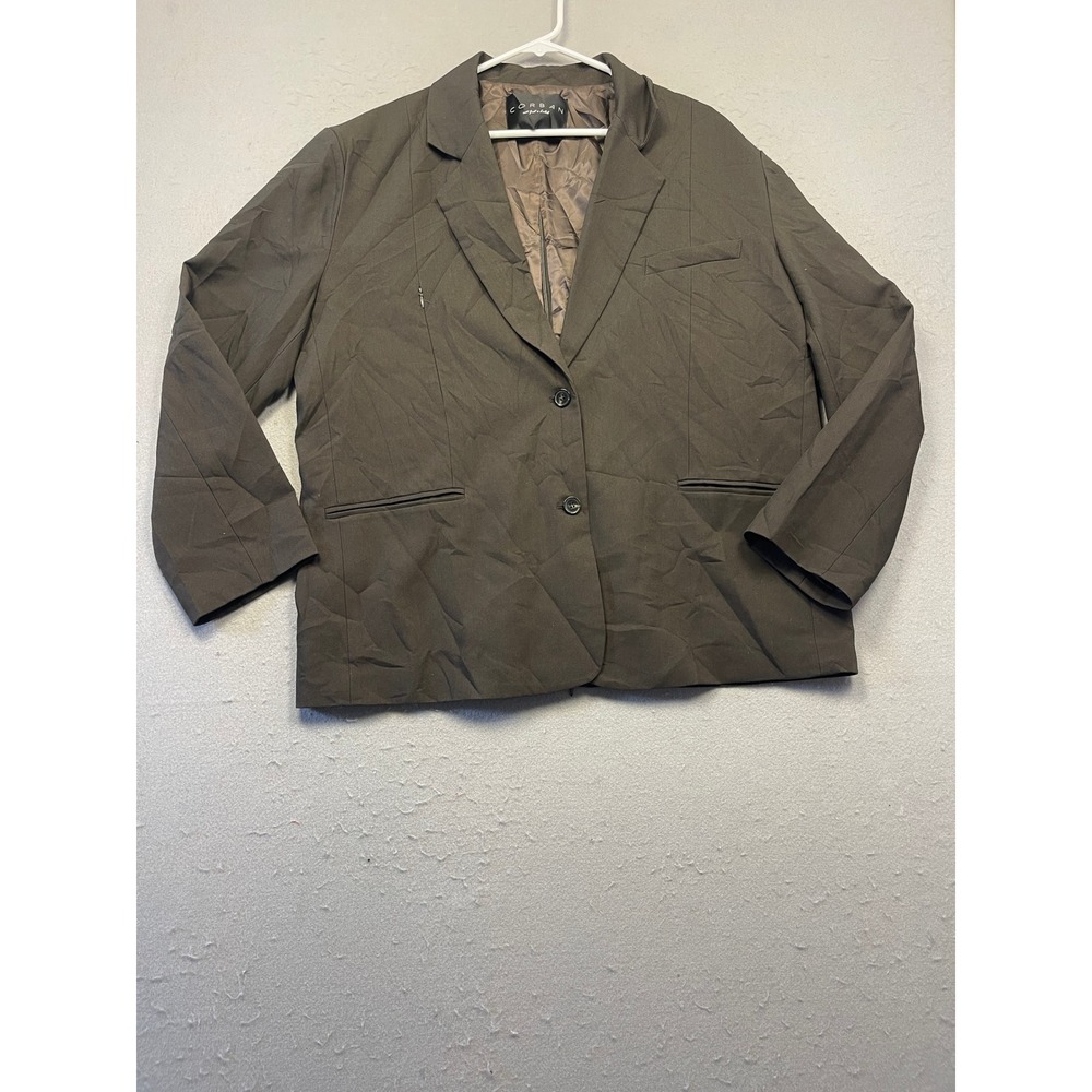 Corban Blazer Polyester Blend Brown XL Womens